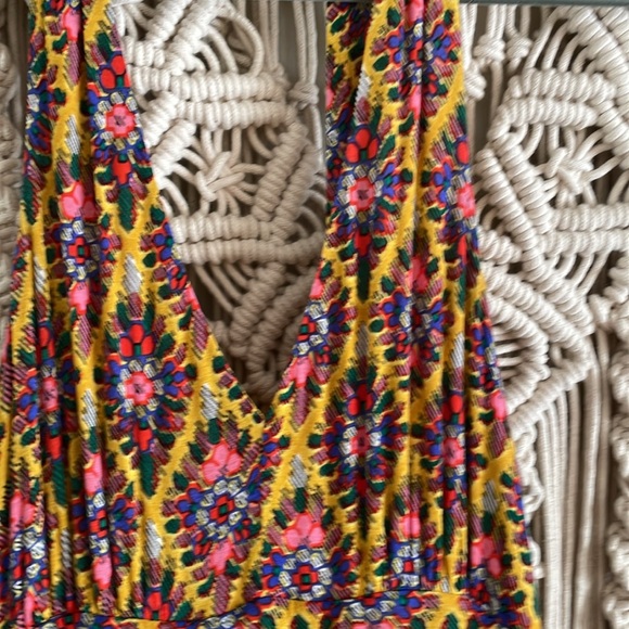 Anthropologie Maeve Luella Maxi Dress Yellow Floral Multi size small - Picture 4 of 9